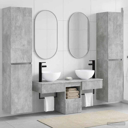 vidaXL Bathroom Furniture Set 5 pcs Concrete Grey 33 x 34.5 x 160 cm