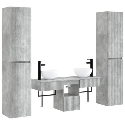 vidaXL Bathroom Furniture Set 5 pcs Concrete Grey 33 x 34.5 x 160 cm