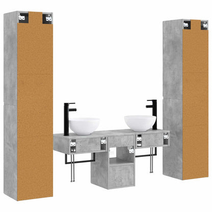 vidaXL Bathroom Furniture Set 5 pcs Concrete Grey 33 x 34.5 x 160 cm