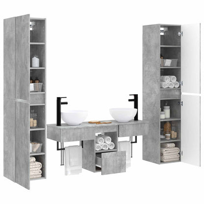 vidaXL Bathroom Furniture Set 5 pcs Concrete Grey 33 x 34.5 x 160 cm
