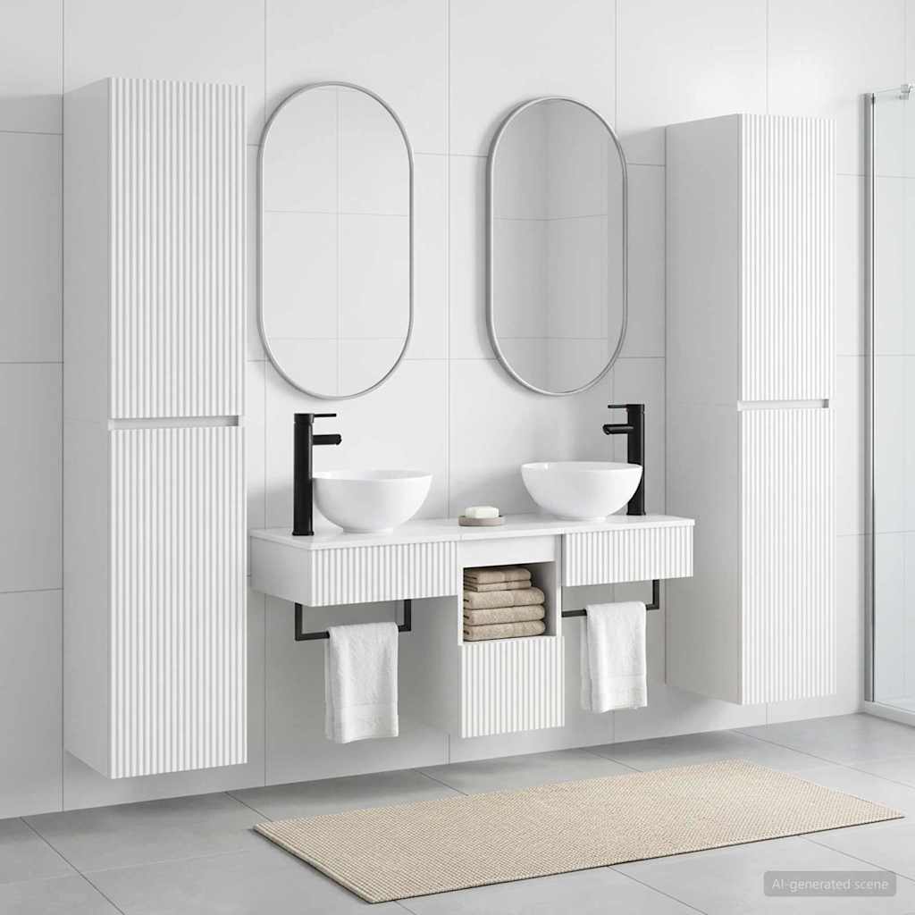 vidaXL Bathroom Furniture Set 5 pcs High Gloss White
