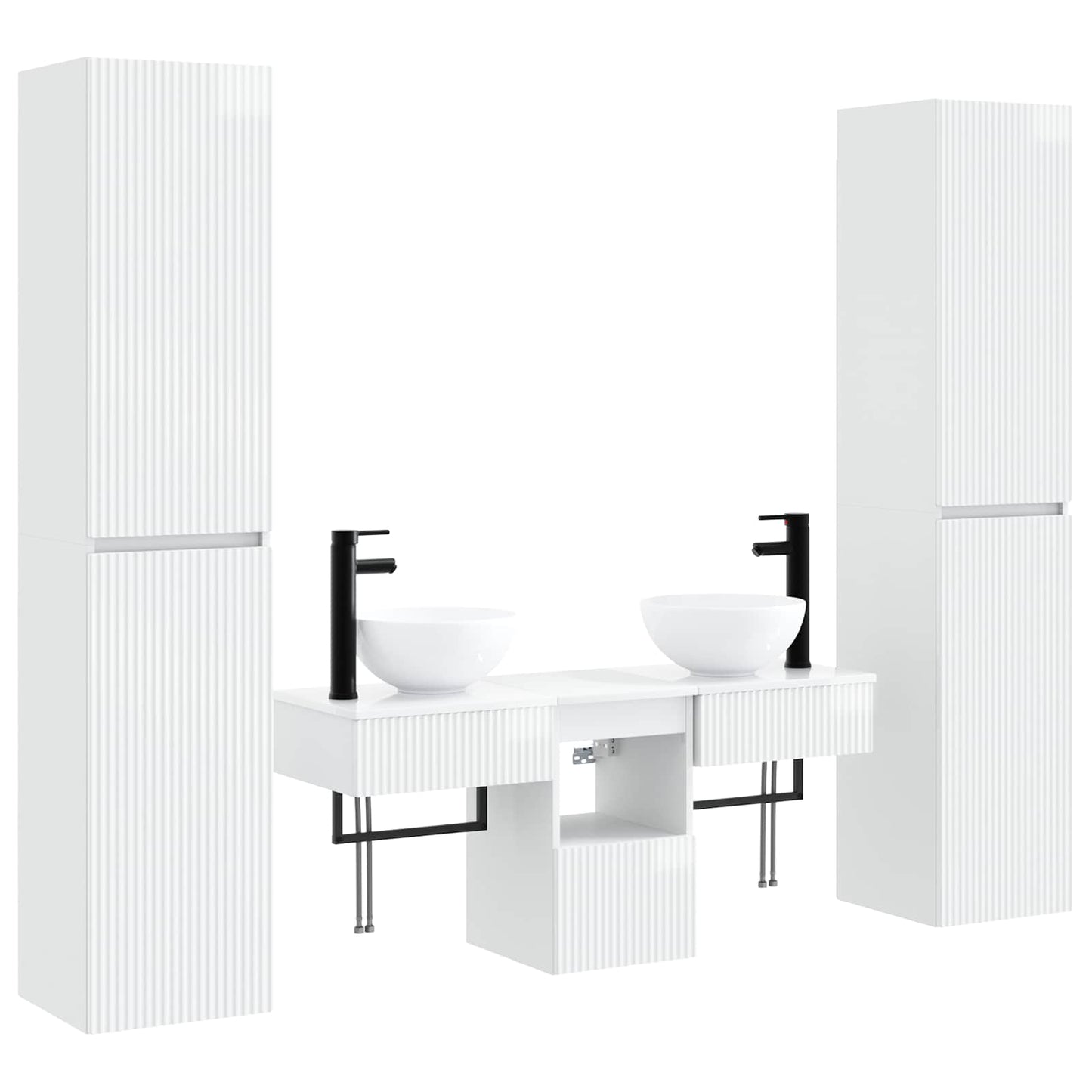 vidaXL Bathroom Furniture Set 5 pcs High Gloss White