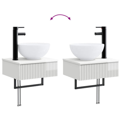 vidaXL Bathroom Furniture Set 5 pcs High Gloss White