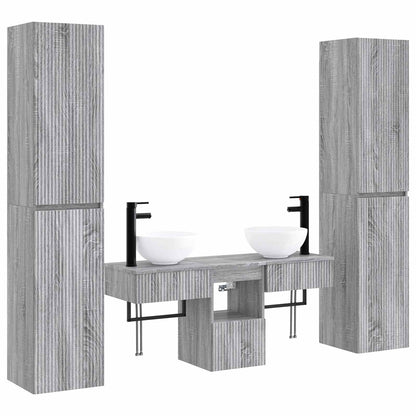 vidaXL Bathroom Furniture Set 5 pcs Grey Sonoma 33 x 34.5 x 160 cm