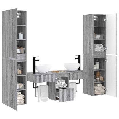 vidaXL Bathroom Furniture Set 5 pcs Grey Sonoma 33 x 34.5 x 160 cm