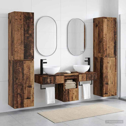 vidaXL Bathroom Furniture Set 5 pcs Old Wood 33 x 34.5 x 160 cm