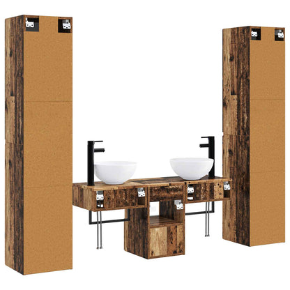 vidaXL Bathroom Furniture Set 5 pcs Old Wood 33 x 34.5 x 160 cm