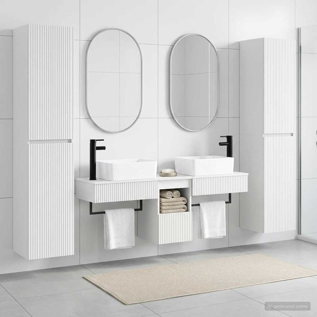 vidaXL Bathroom Furniture Set 5 pcs White 33 x 34.5 x 160 cm