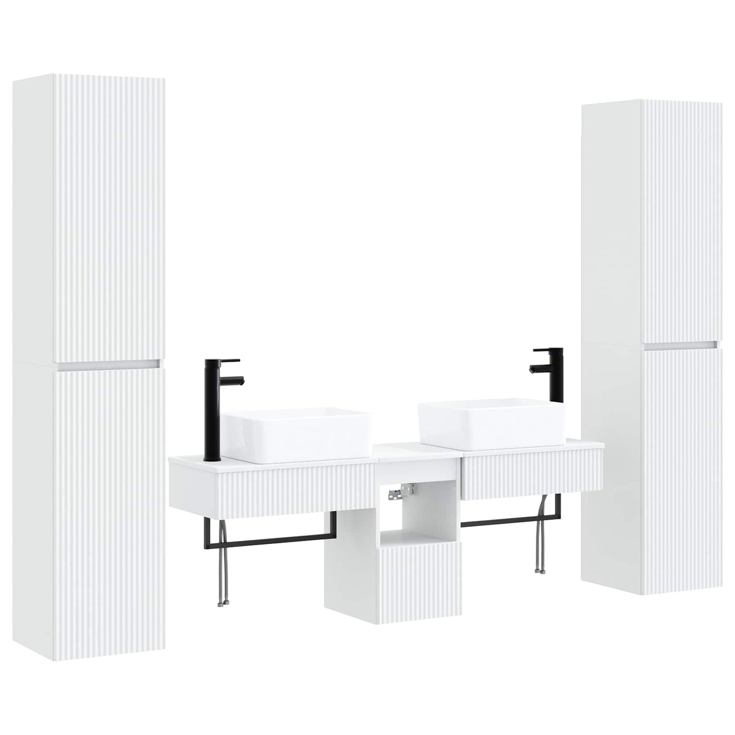 vidaXL Bathroom Furniture Set 5 pcs White 33 x 34.5 x 160 cm