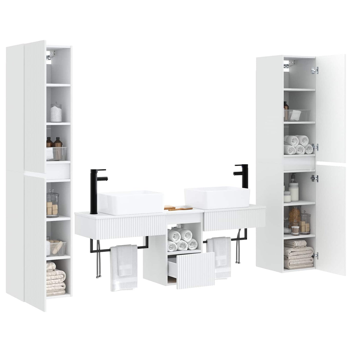 vidaXL Bathroom Furniture Set 5 pcs White 33 x 34.5 x 160 cm