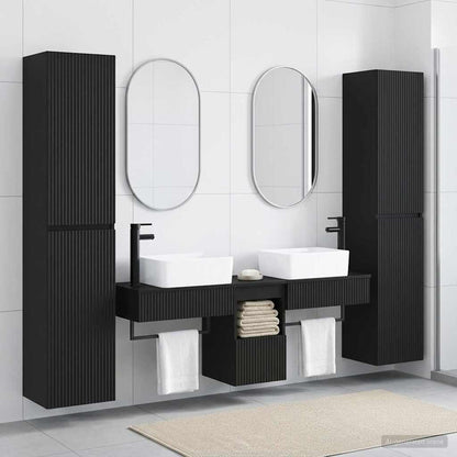 vidaXL Bathroom Furniture Set 5 pcs Black 33 x 34.5 x 160 cm