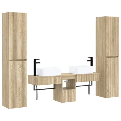 vidaXL Bathroom Furniture Set 5 pcs Sonoma Oak 33 x 34.5 x 160 cm
