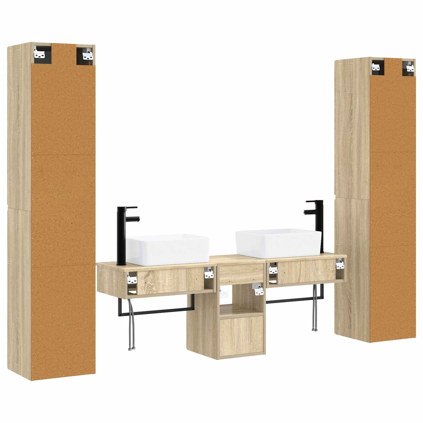 vidaXL Bathroom Furniture Set 5 pcs Sonoma Oak 33 x 34.5 x 160 cm