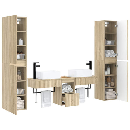 vidaXL Bathroom Furniture Set 5 pcs Sonoma Oak 33 x 34.5 x 160 cm