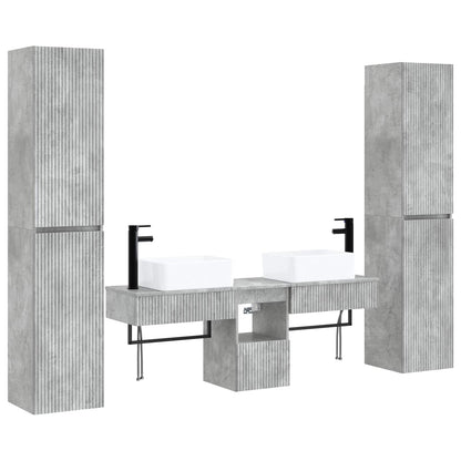 vidaXL Bathroom Furniture Set 5 pcs Concrete Grey 33 x 34.5 x 160 cm