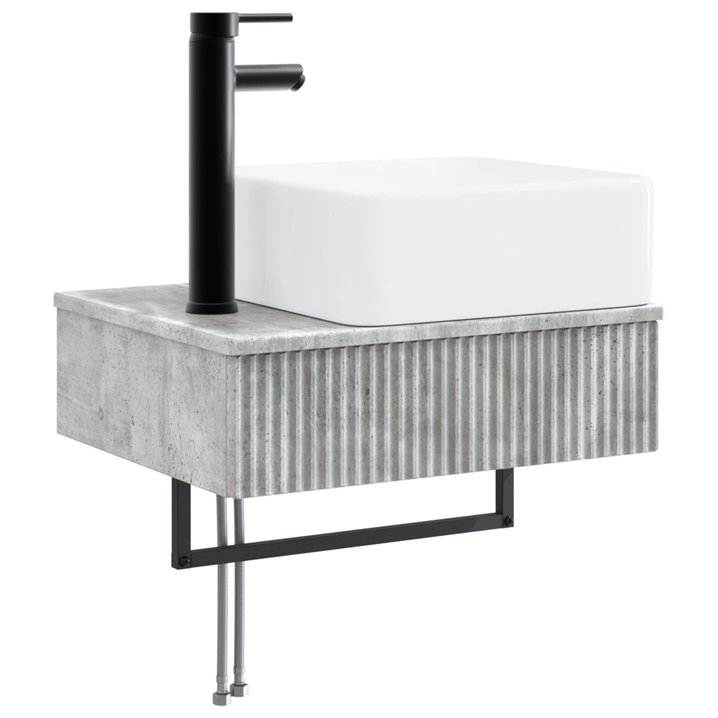 vidaXL Bathroom Furniture Set 5 pcs Concrete Grey 33 x 34.5 x 160 cm