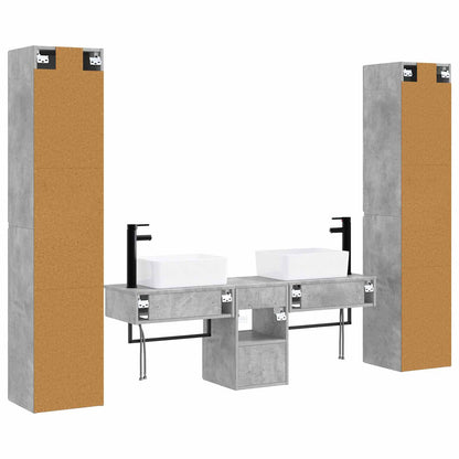 vidaXL Bathroom Furniture Set 5 pcs Concrete Grey 33 x 34.5 x 160 cm