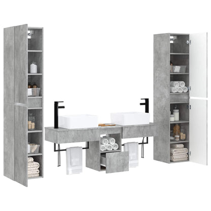 vidaXL Bathroom Furniture Set 5 pcs Concrete Grey 33 x 34.5 x 160 cm