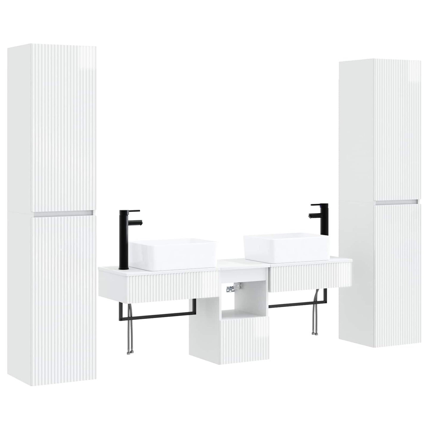 vidaXL Bathroom Furniture Set 5 pcs High Gloss White