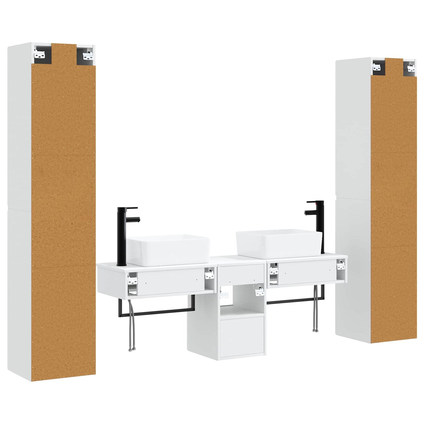 vidaXL Bathroom Furniture Set 5 pcs High Gloss White