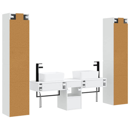 vidaXL Bathroom Furniture Set 5 pcs High Gloss White