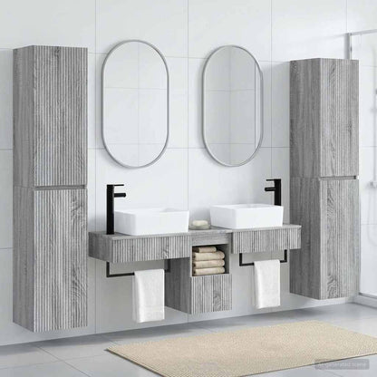 vidaXL Bathroom Furniture Set 5 pcs Grey Sonoma 33 x 34.5 x 160 cm