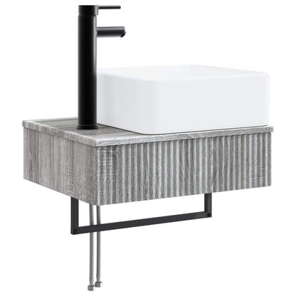 vidaXL Bathroom Furniture Set 5 pcs Grey Sonoma 33 x 34.5 x 160 cm