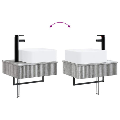 vidaXL Bathroom Furniture Set 5 pcs Grey Sonoma 33 x 34.5 x 160 cm