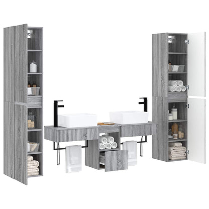 vidaXL Bathroom Furniture Set 5 pcs Grey Sonoma 33 x 34.5 x 160 cm