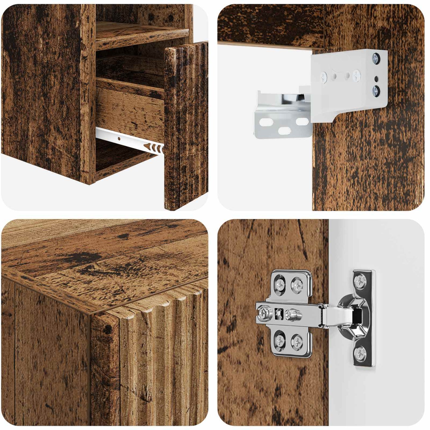vidaXL Bathroom Furniture Set 5 pcs Old Wood 33 x 34.5 x 160 cm