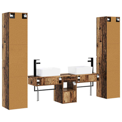 vidaXL Bathroom Furniture Set 5 pcs Old Wood 33 x 34.5 x 160 cm