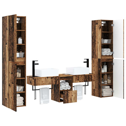 vidaXL Bathroom Furniture Set 5 pcs Old Wood 33 x 34.5 x 160 cm