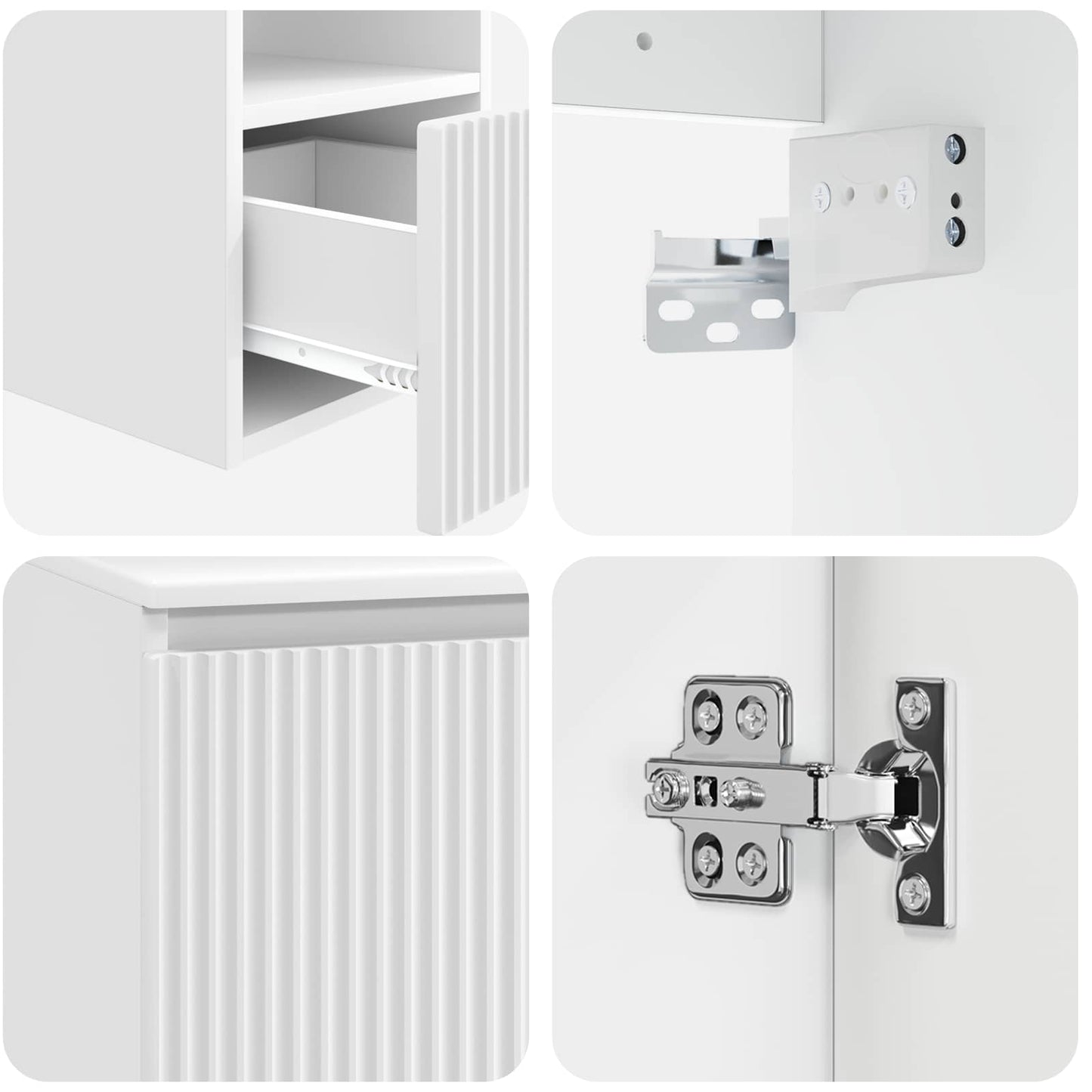 vidaXL Bathroom Furniture Set 5 pcs White 33 x 34.5 x 160 cm