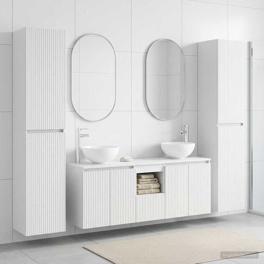 vidaXL Bathroom Furniture Set 5 pcs White 195 x 35 x 100 cm