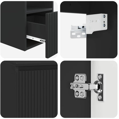 vidaXL Bathroom Furniture Set 5 pcs Black 33 x 34.5 x 160 cm