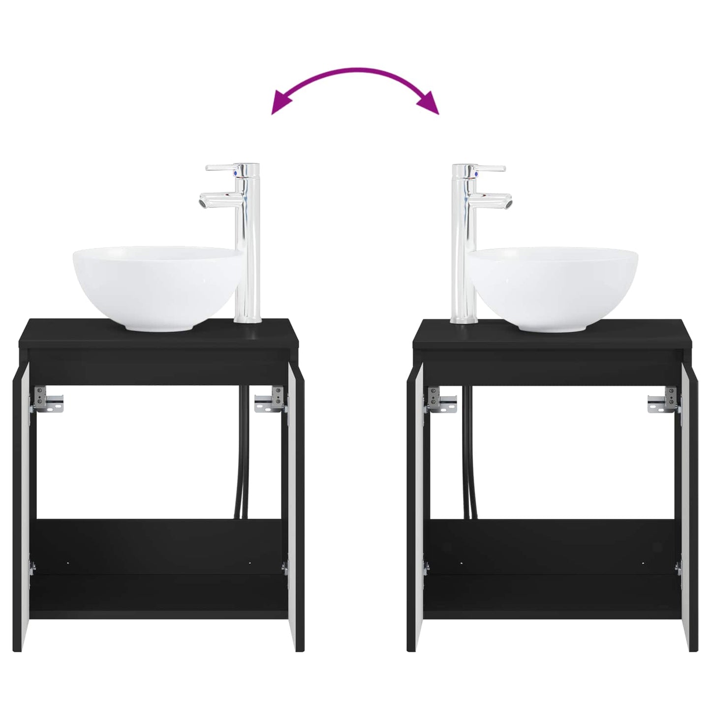 vidaXL Bathroom Furniture Set 5 pcs Black 33 x 34.5 x 160 cm