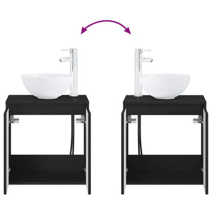 vidaXL Bathroom Furniture Set 5 pcs Black 33 x 34.5 x 160 cm