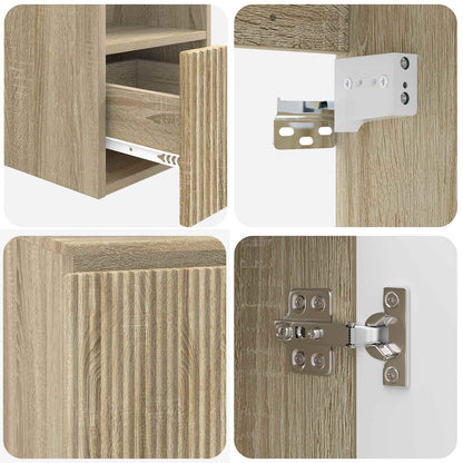 vidaXL Bathroom Furniture Set 5 pcs Sonoma Oak 33 x 34.5 x 160 cm