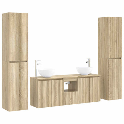 vidaXL Bathroom Furniture Set 5 pcs Sonoma Oak 33 x 34.5 x 160 cm