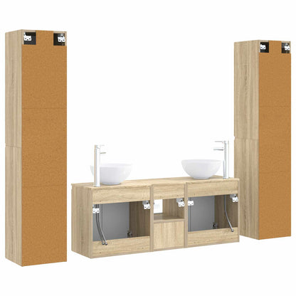 vidaXL Bathroom Furniture Set 5 pcs Sonoma Oak 33 x 34.5 x 160 cm