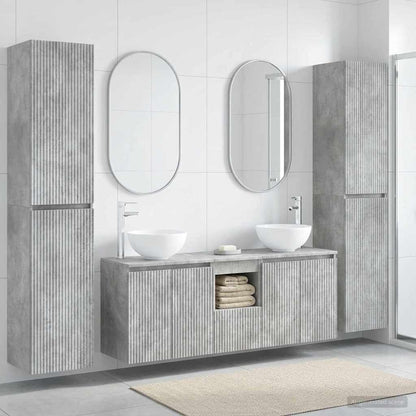 vidaXL Bathroom Furniture Set 5 pcs Concrete Grey 33 x 34.5 x 160 cm