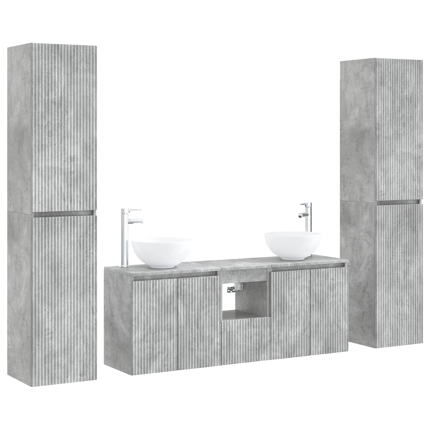 vidaXL Bathroom Furniture Set 5 pcs Concrete Grey 33 x 34.5 x 160 cm