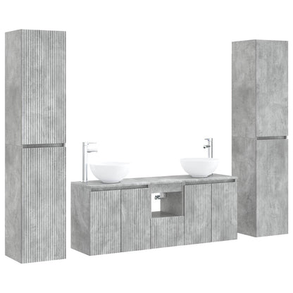 vidaXL Bathroom Furniture Set 5 pcs Concrete Grey 33 x 34.5 x 160 cm