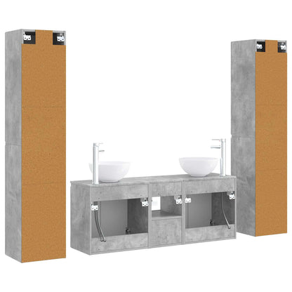 vidaXL Bathroom Furniture Set 5 pcs Concrete Grey 33 x 34.5 x 160 cm