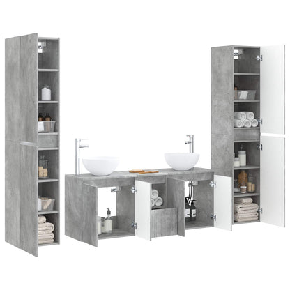 vidaXL Bathroom Furniture Set 5 pcs Concrete Grey 33 x 34.5 x 160 cm