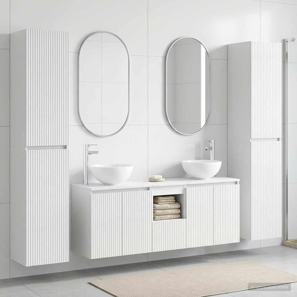 vidaXL Bathroom Furniture Set 5 pcs High Gloss White