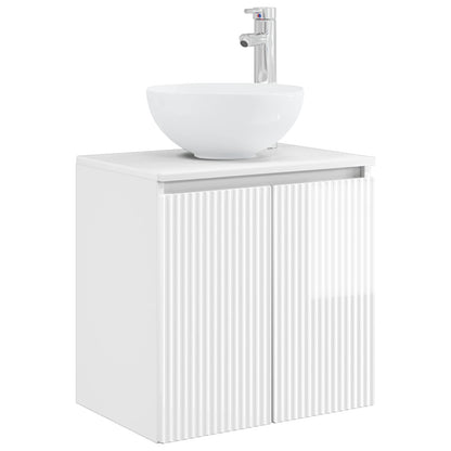 vidaXL Bathroom Furniture Set 5 pcs High Gloss White