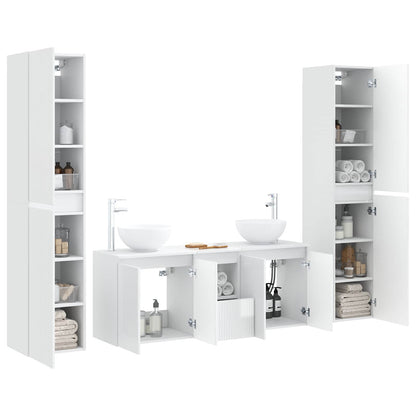 vidaXL Bathroom Furniture Set 5 pcs High Gloss White