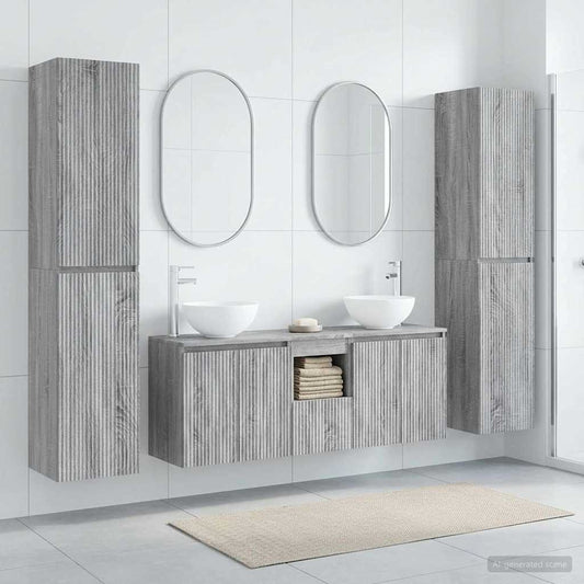 vidaXL Bathroom Furniture Set 5 pcs Grey Sonoma 33 x 34.5 x 160 cm