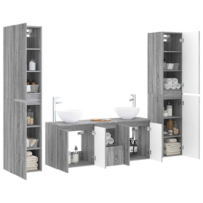 vidaXL Bathroom Furniture Set 5 pcs Grey Sonoma 33 x 34.5 x 160 cm